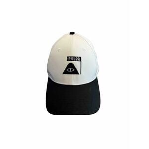 Poler Mens White Black Adjustable Strapback Hat Baseball Cap 100% Cotton